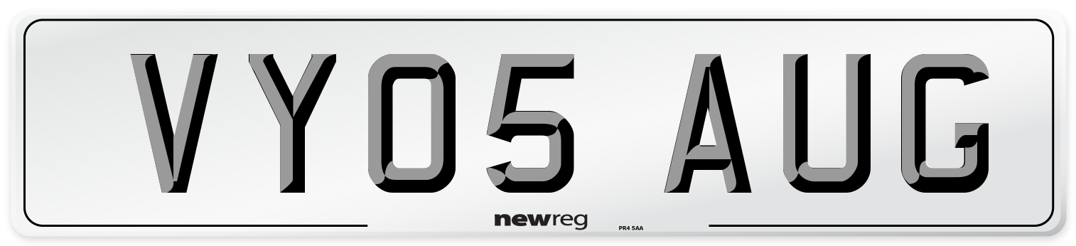 VY05 AUG Number Plate from New Reg